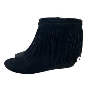 Sam Edelman Kelly Fringe Peep Toe Booties